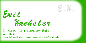 emil wachsler business card